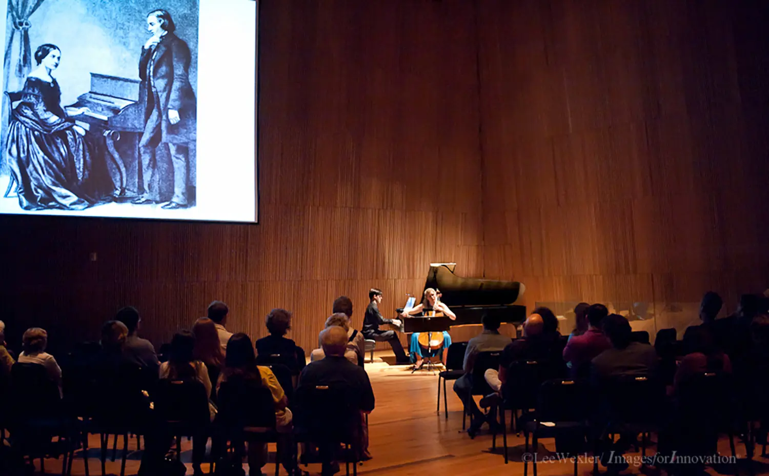Concert performance with projection — Photo: Lee Wexler